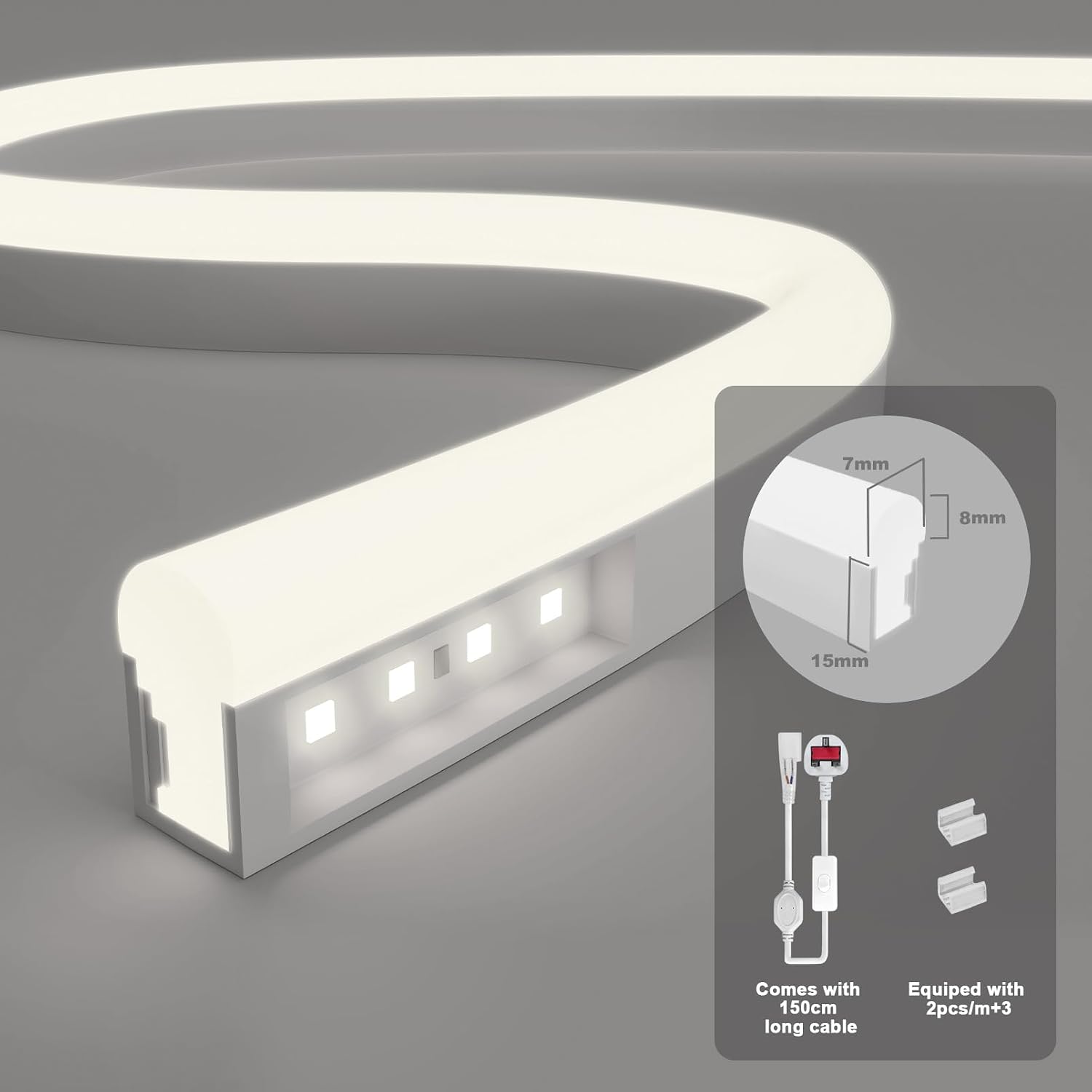 KSIBNW Led Strip Light Neon 5m Outdoor Waterproof IP65, Outs... - Image 4