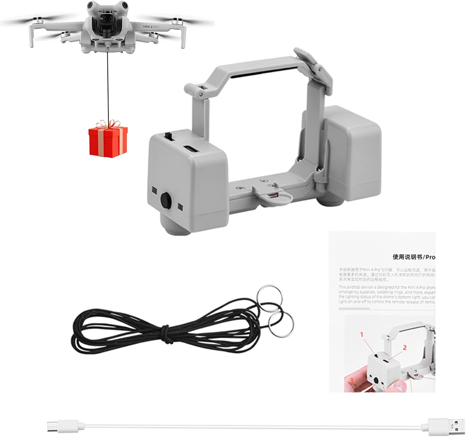 Drone Airdrop System for DJI MINI 4 PRO Photosensitive Throw...