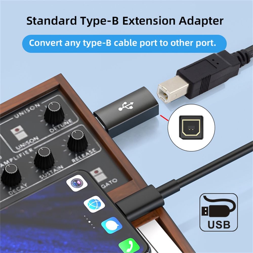 2pcs/lot USB 2.0 B Type Female to Type-A & Type-B Male Exten... - Image 3