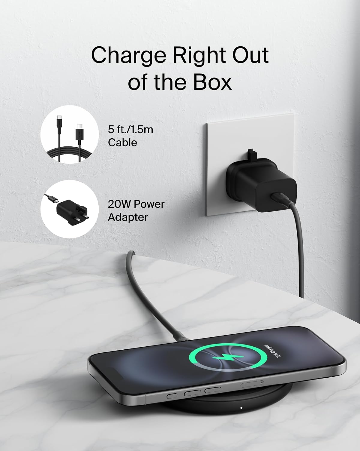 Belkin BoostCharge Wireless Charging Pad with Qi, 15W Fast C... - Image 5