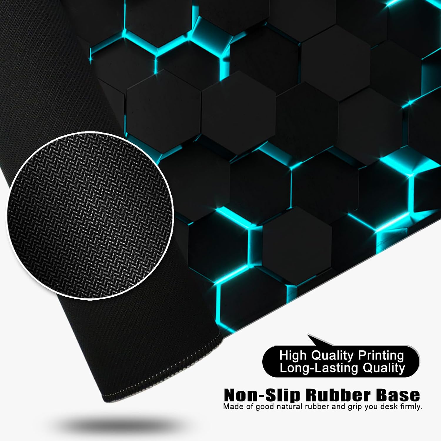 Black Desk Mat Large Gaming Mouse Mat Black Keyboard Mouse P... - Image 5