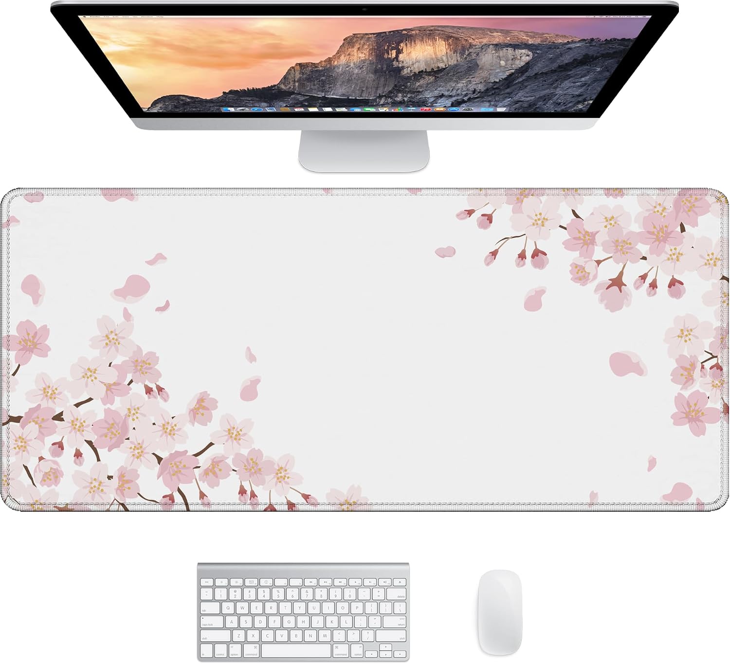 White Desk Mat Large Mouse Mat Gaming XXL 90 x 40cm, White S... - Image 2