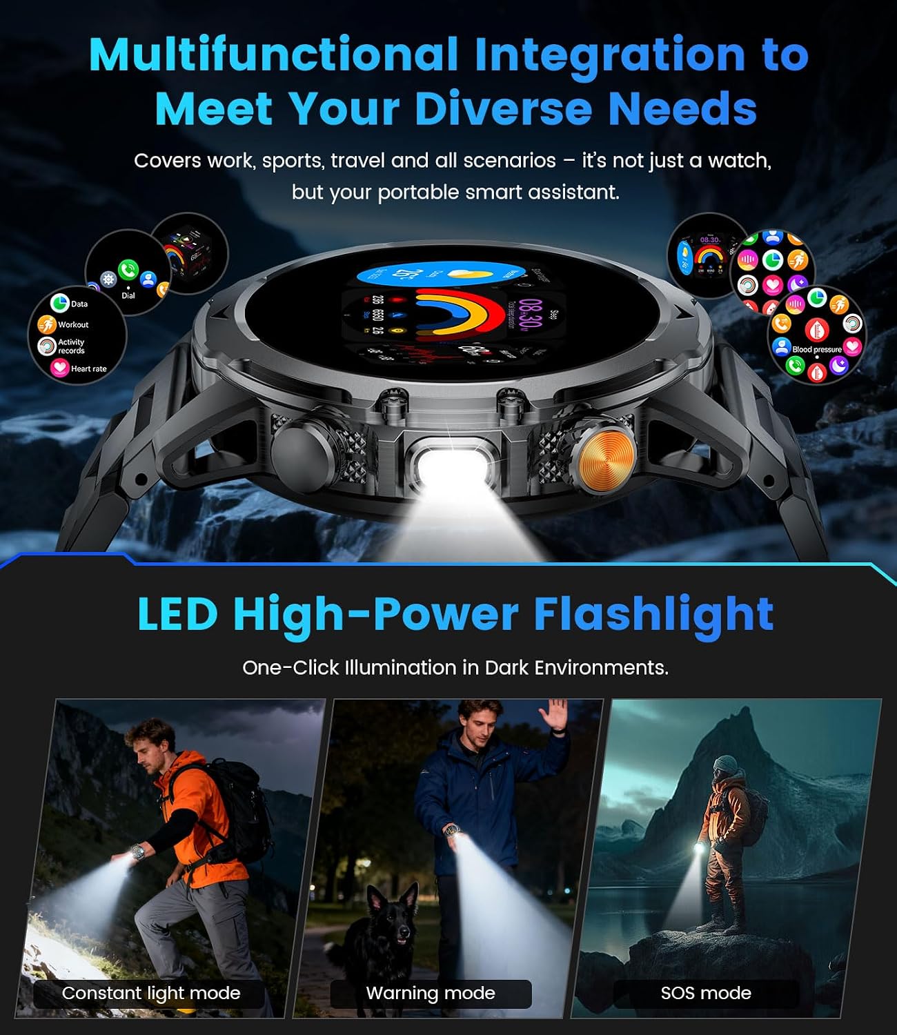 Smart Watch for Men with Bluetooth Call(2 Chargers), 1.53"HD... - Image 3