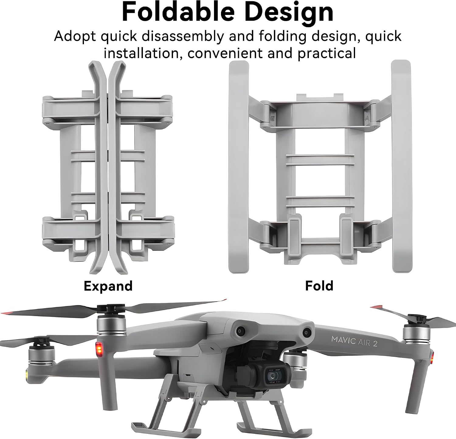 Air 2/2S Landing Gear Foldable Height Extended Kit Quick Rel... - Image 6
