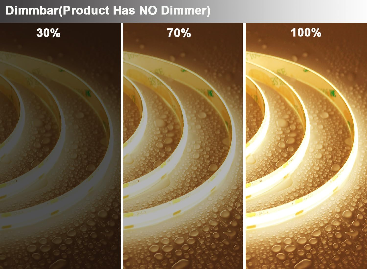 TOPAI 12V COB LED Strip 3000K Warm White 5M Dotless IP65 Wat... - Image 9