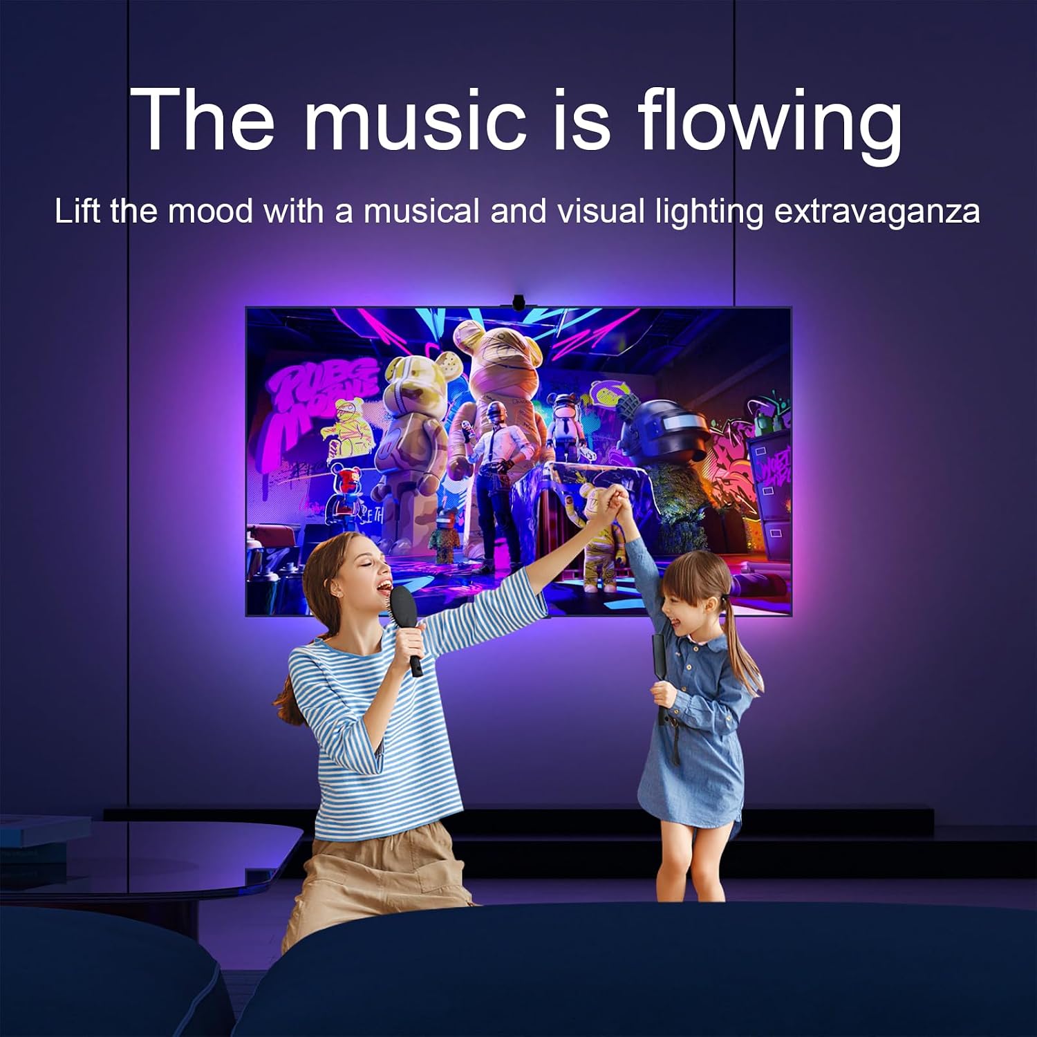 TV LED Backlight with AR Sensor,3.8M RGB Strip Lights for 32... - Image 7