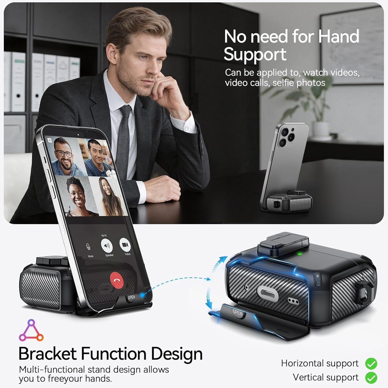 Magnetic Case with Safety Lock & PhoneStand (For AirPods Pro... - Image 5
