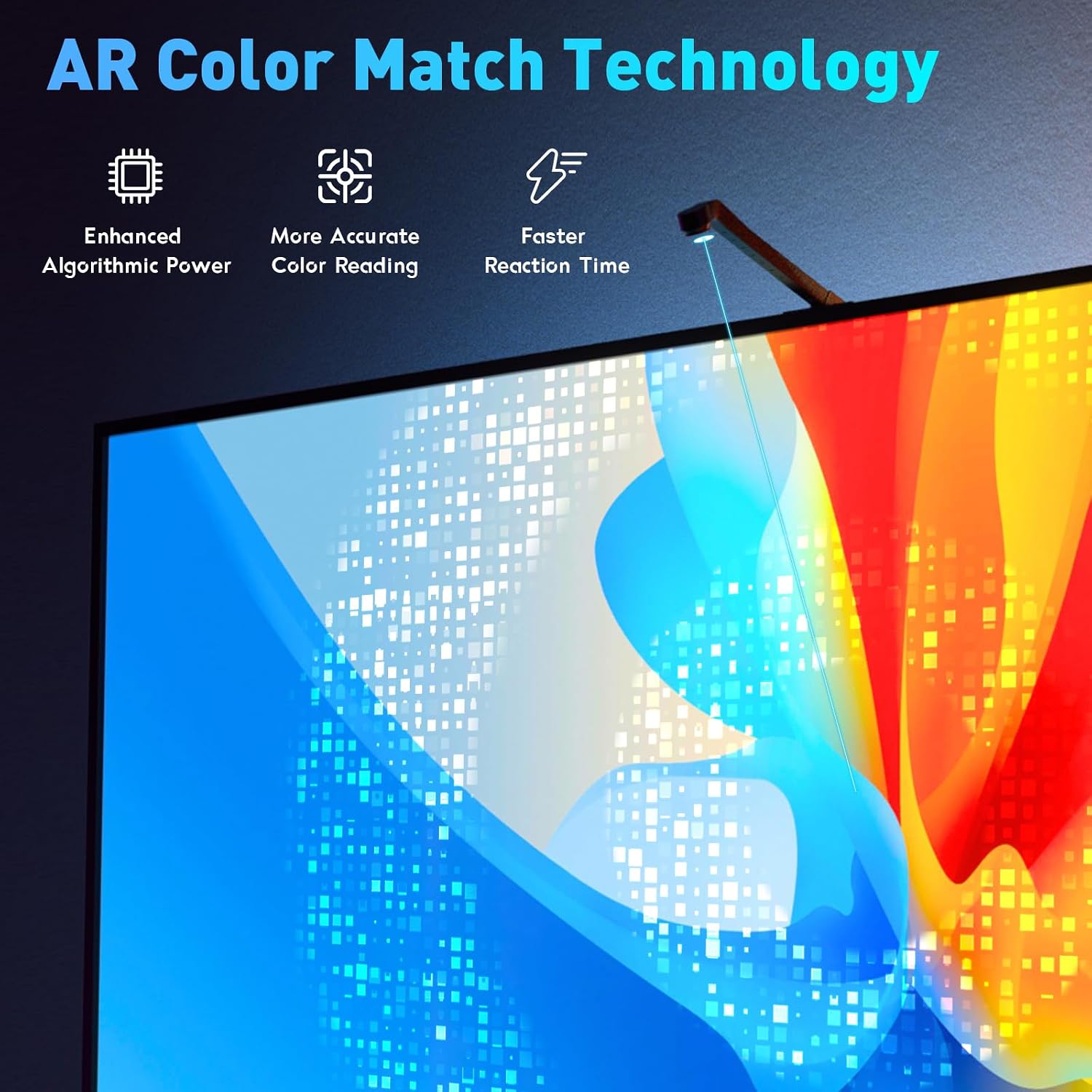 TV LED Backlight with AR Sensor,3.8M RGB Strip Lights for 32... - Image 5