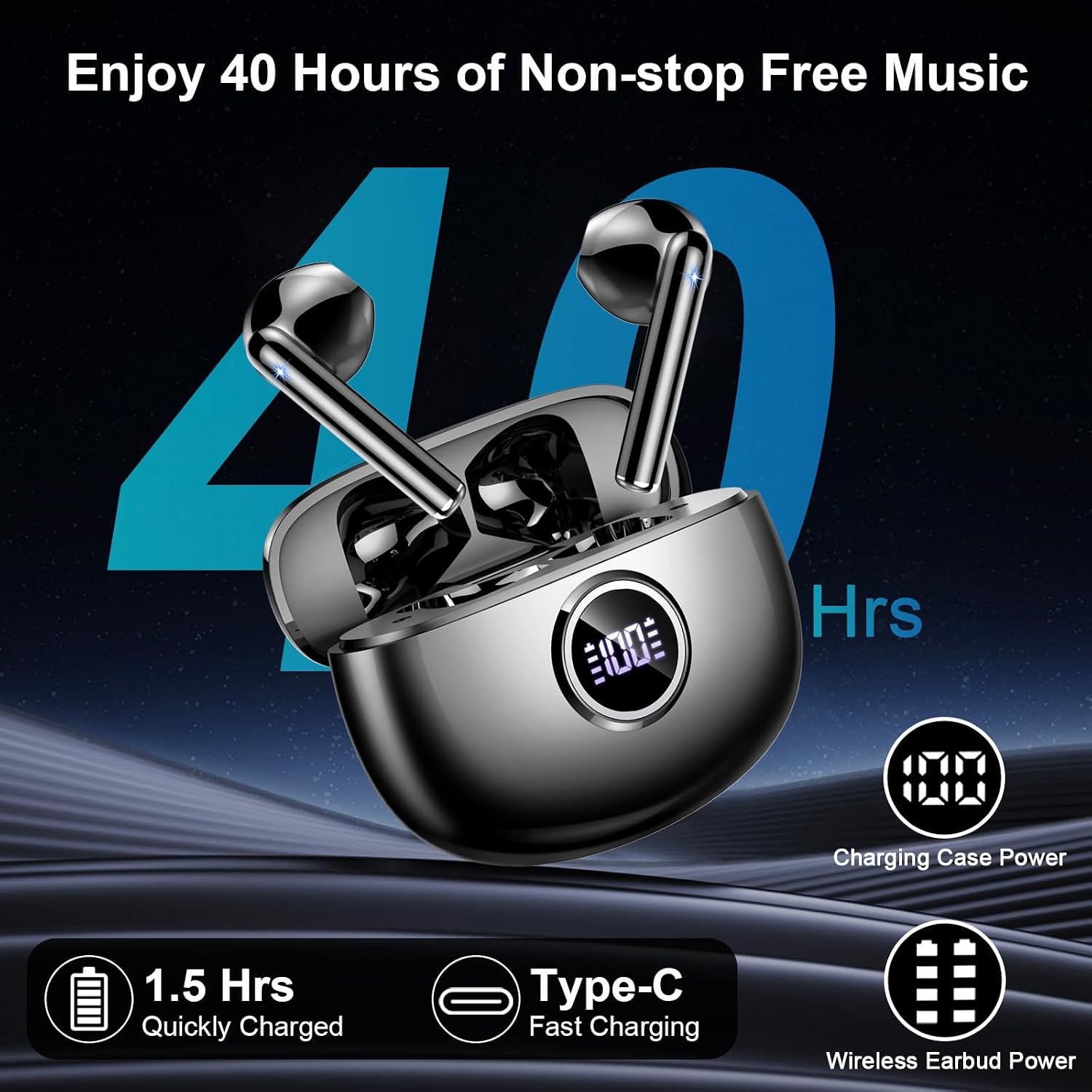 Wireless Earbuds, Bluetooth 5.4 Headphones 2024 Wireless Hea... - Image 5