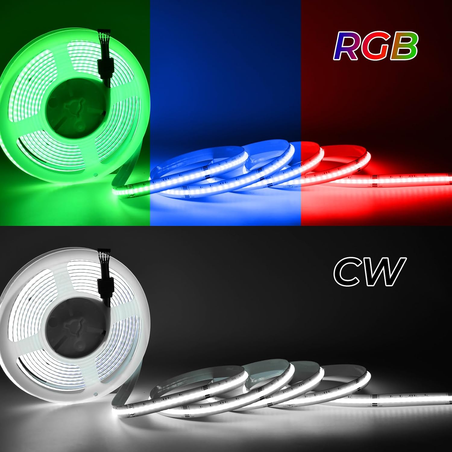 WiFi RGBW COB LED Strip Light, 24V 5M Tape Light for Home De... - Image 8