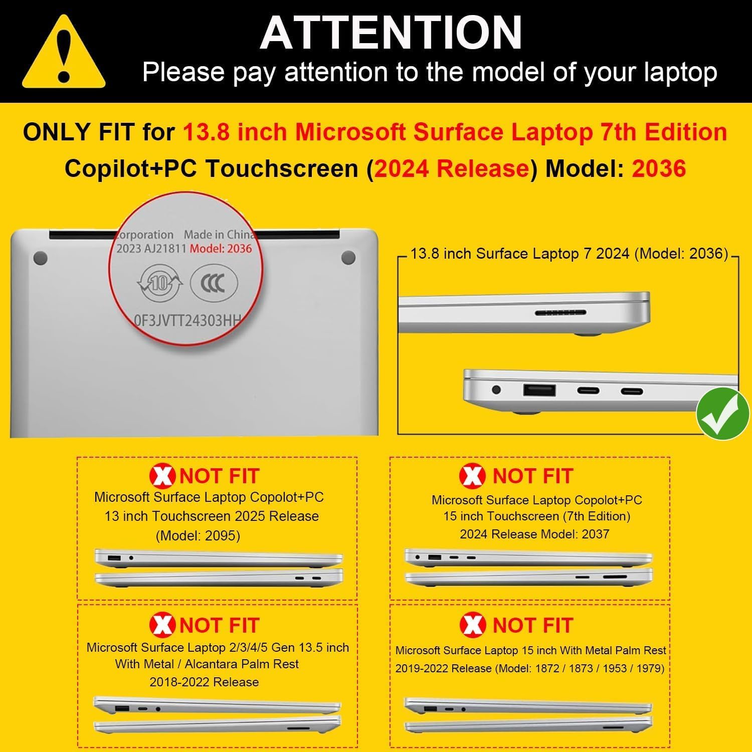 Protective Case Compatible with 2036 Microsoft Surface Lapto... - Image 3