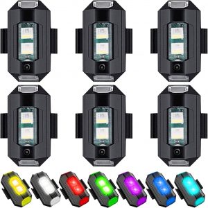 Funmo 6 Pcs LED Aircraft Strobe Lights USB Charging 7 Colors…