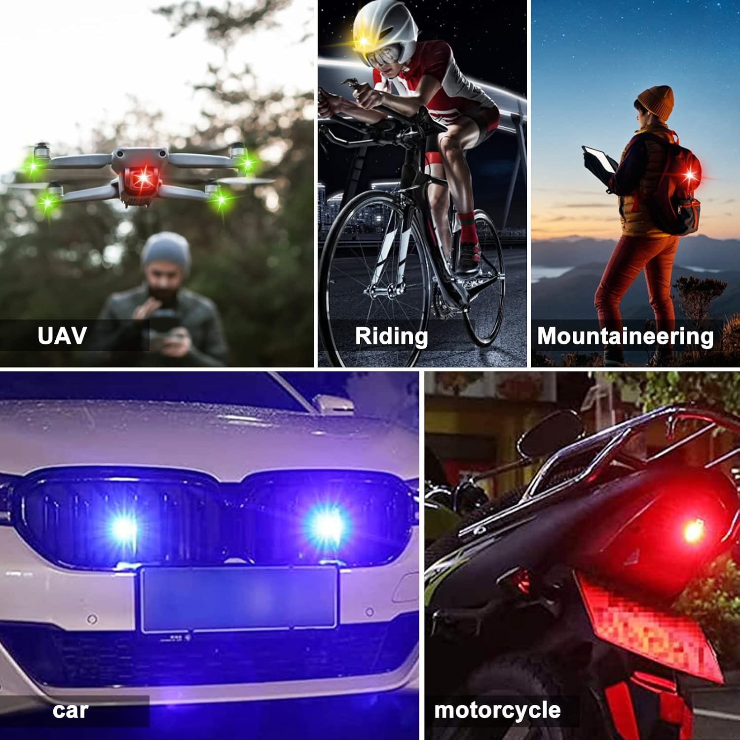 Funmo 6 Pcs LED Aircraft Strobe Lights USB Charging 7 Colors... - Image 7