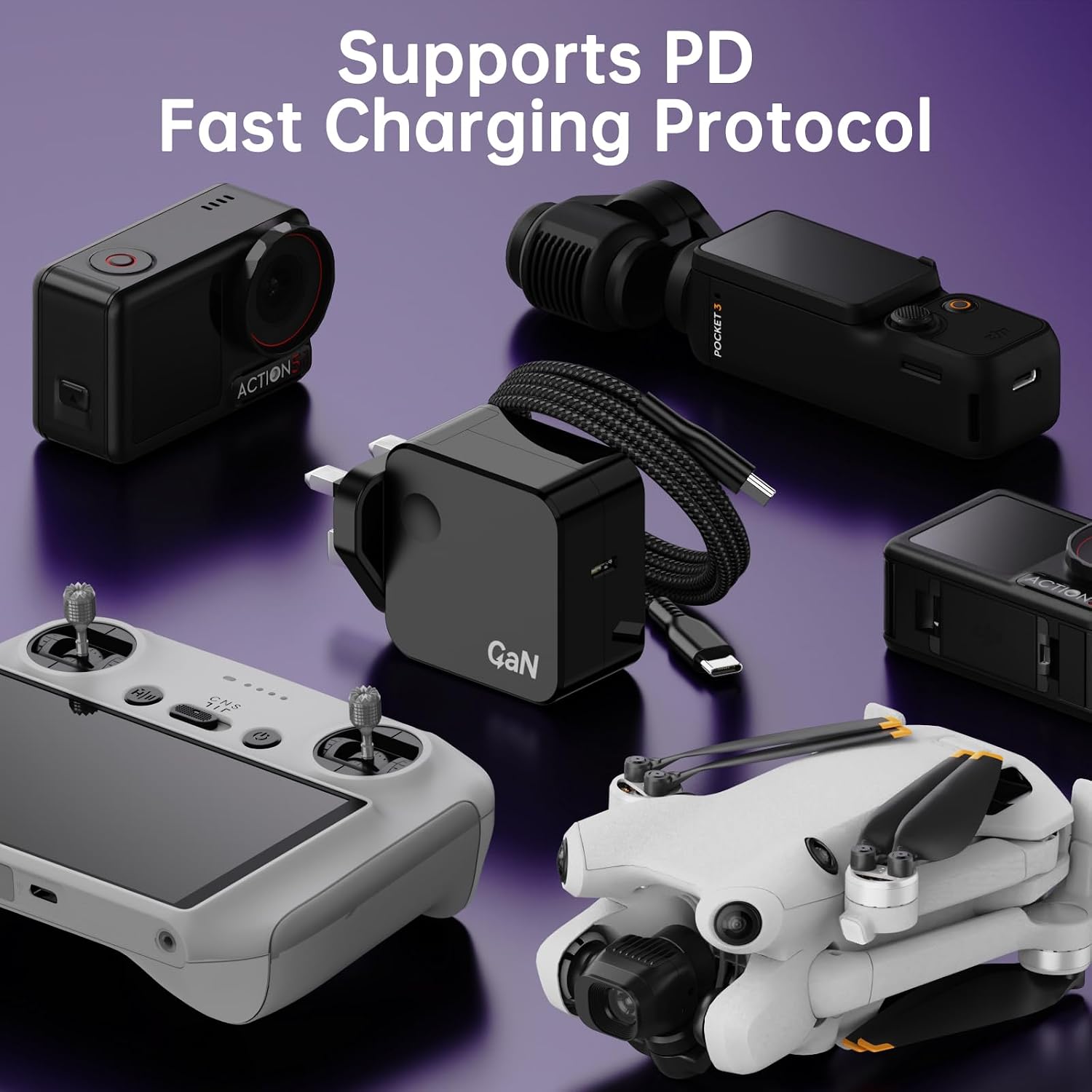 65W GaN USB C Charger for DJI Mini 5 Pro/4 Pro/4K/3/3 Pro, N... - Image 7