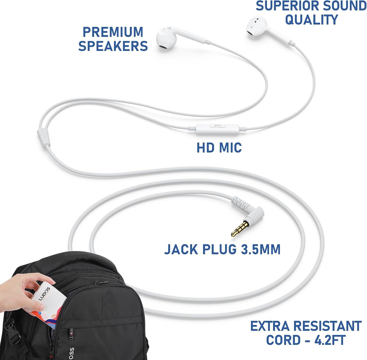 Ludos ZENITH Wired Earbuds in-Ear Headphones, 5 Year Warrant... - Image 3