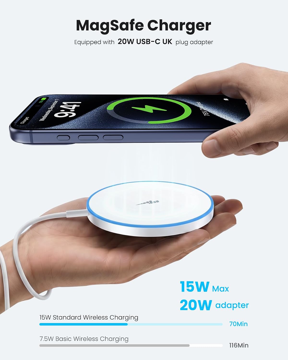 Magnetic Wireless Charger with 20W Fast Adapter, OANDYS MagS... - Image 4