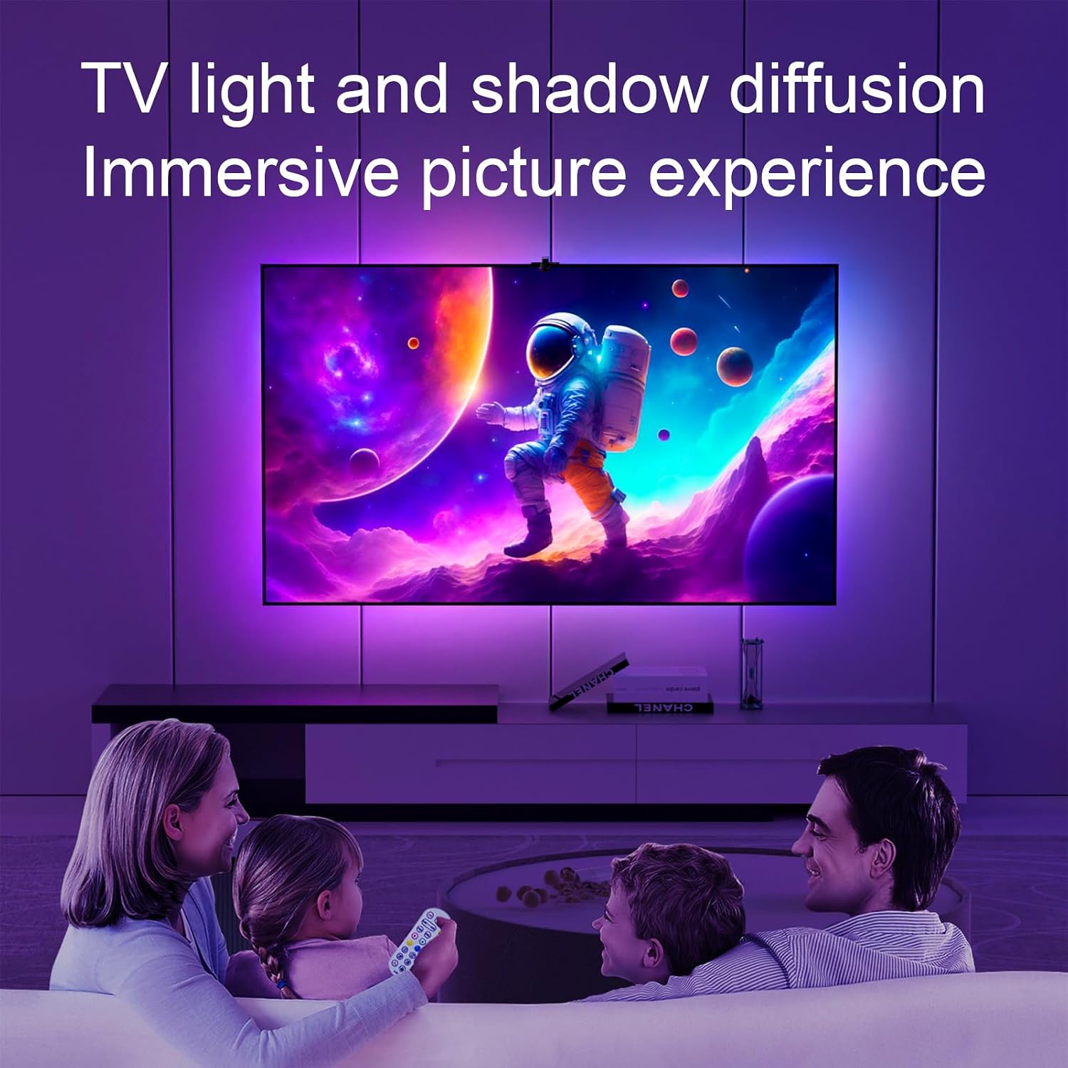 TV LED Backlight with AR Sensor,3.8M RGB Strip Lights for 32... - Image 10
