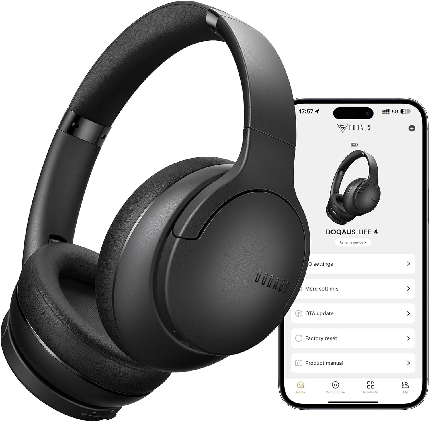 DOQAUS Bluetooth Headphones Over Ear, Headphones Wireless, A... - Image 2