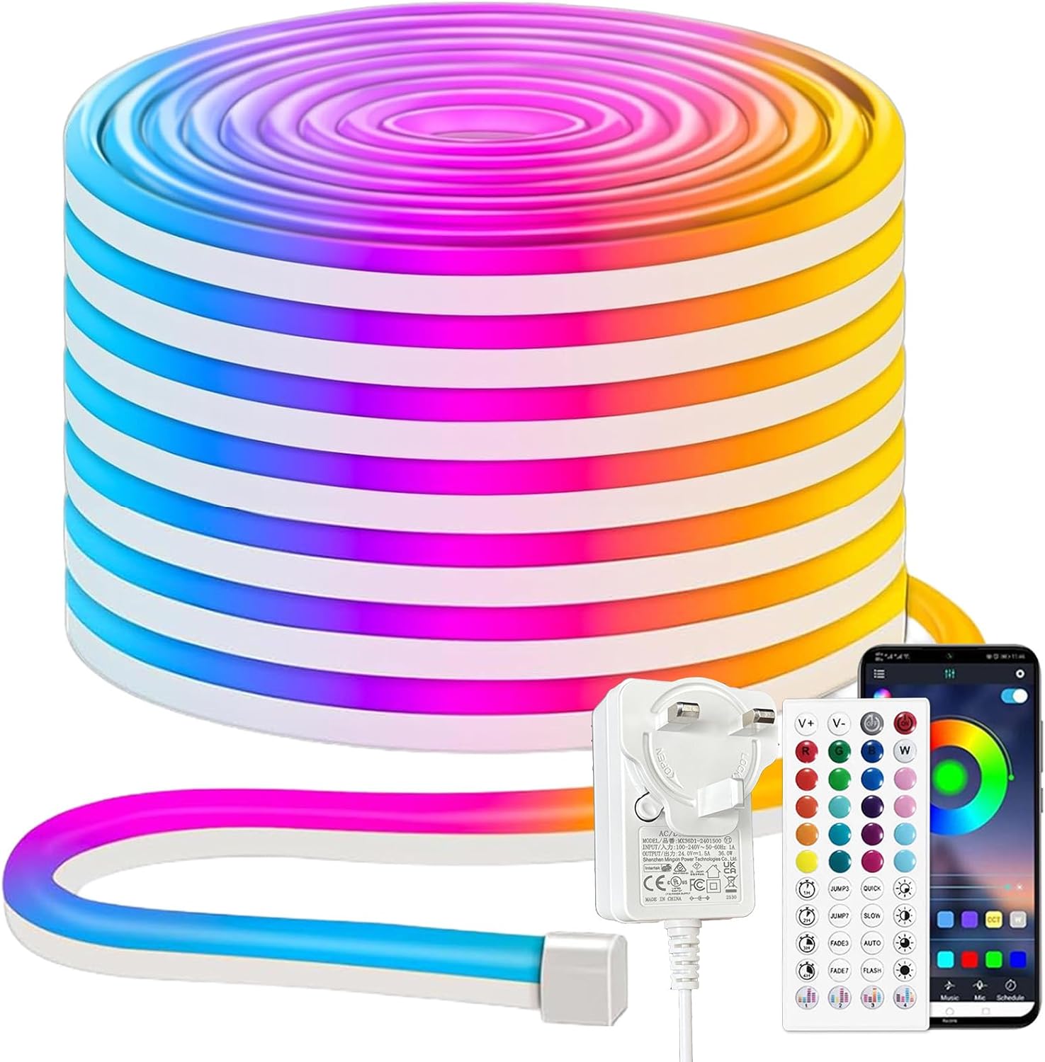 iNextStation 15M RGB LED Strip Light 24V Music Sync Waterpro... - Image 2