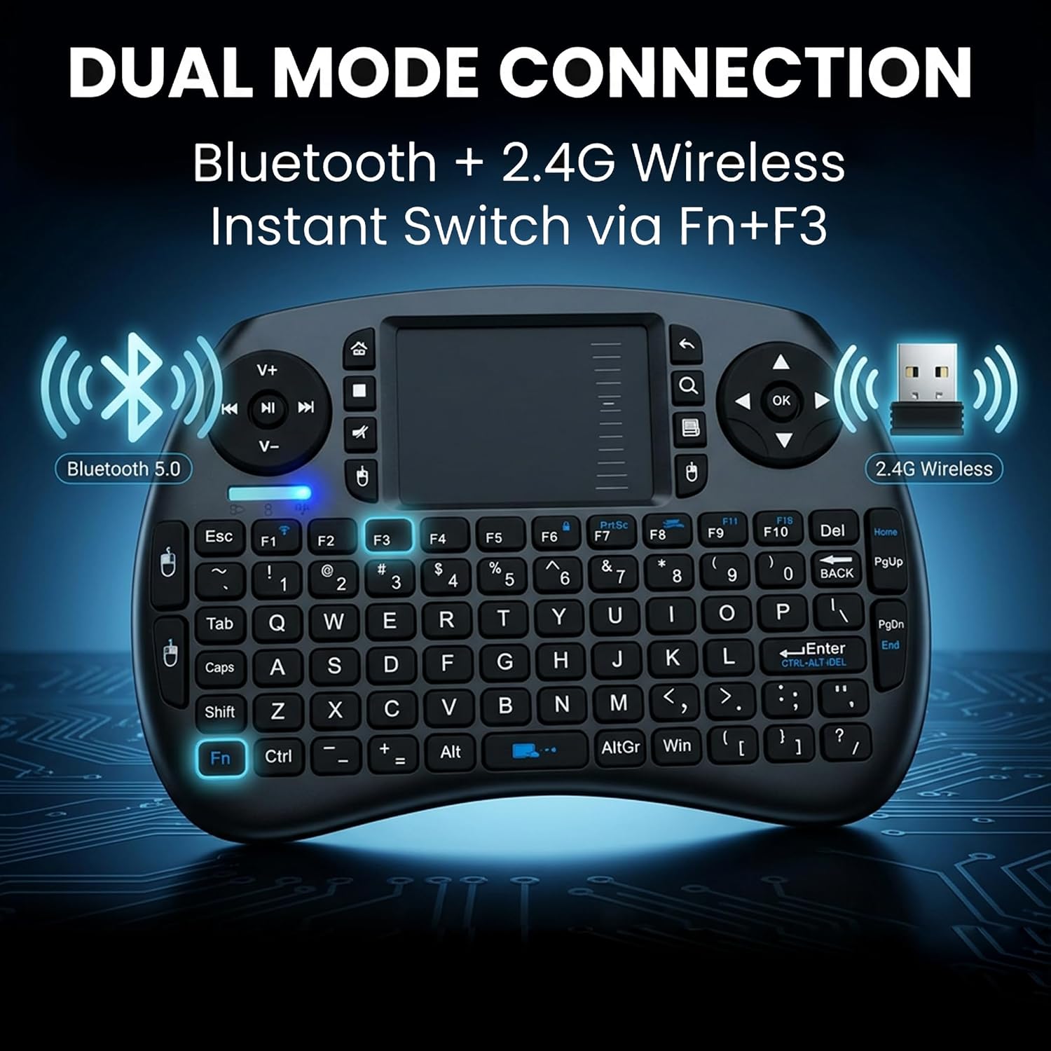Mini Wireless Keyboard with Touchpad, 2.4G Small Keyboard an... - Image 4