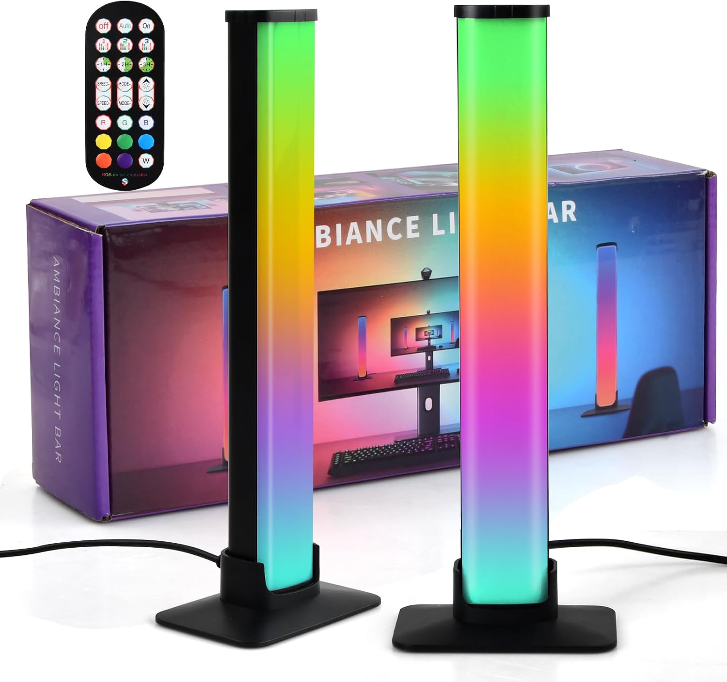 Smart RGB LED Light Bars, 2 Pack TV Backlight Gaming Lamp, M... - Image 2
