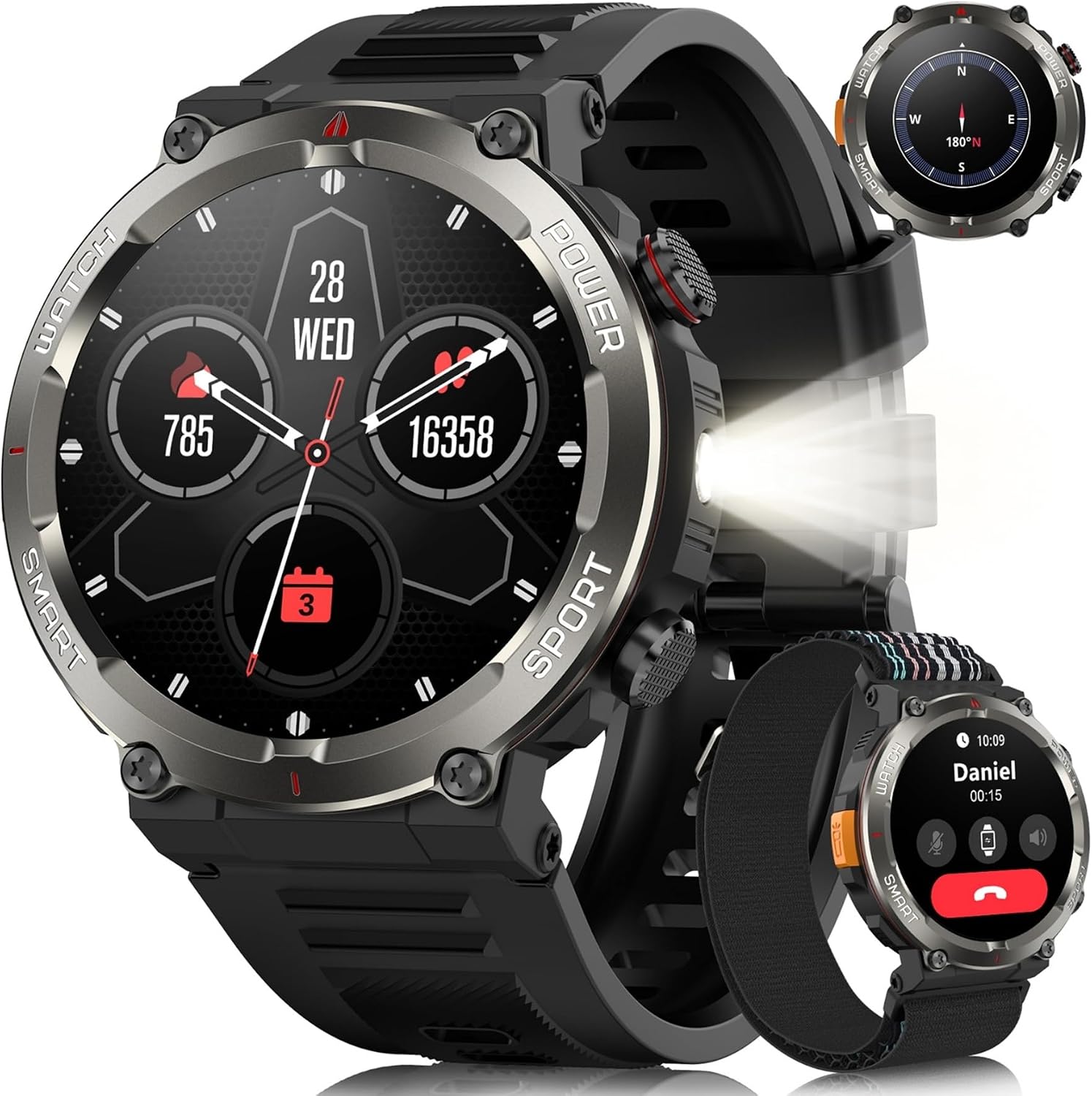 IOWODO Military Smart Watch for Men Answer/Make Call,1.45" F... - Image 2