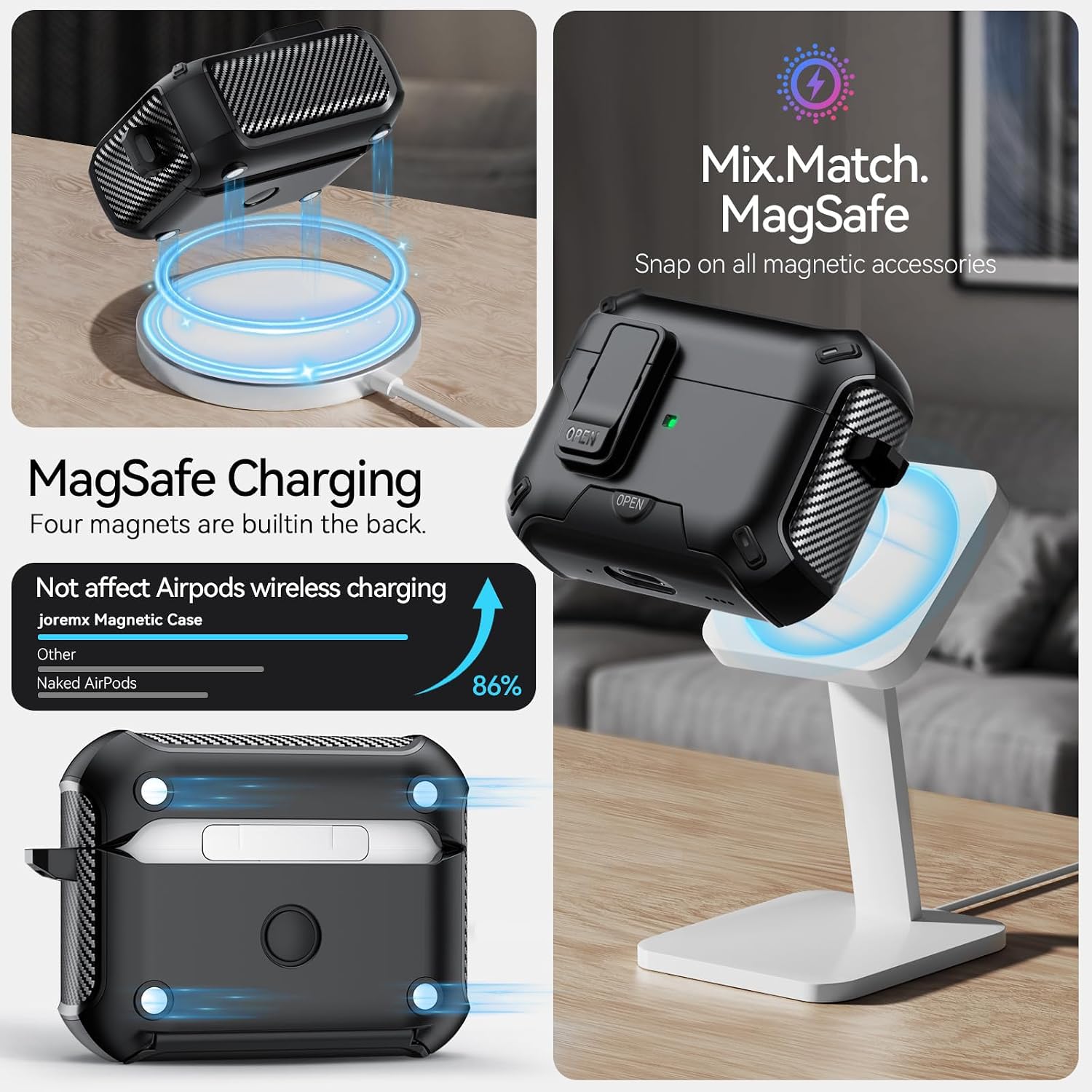 Magnetic Case with Safety Lock & PhoneStand (For AirPods Pro... - Image 6