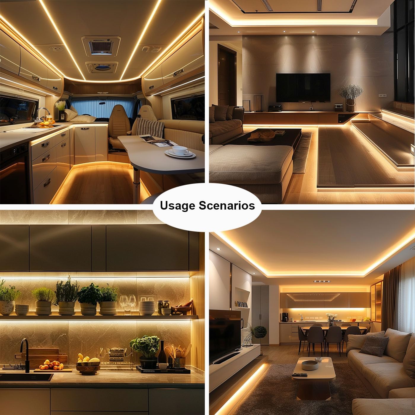 TOPAI 12V COB LED Strip 3000K Warm White 5M Dotless IP65 Wat... - Image 7
