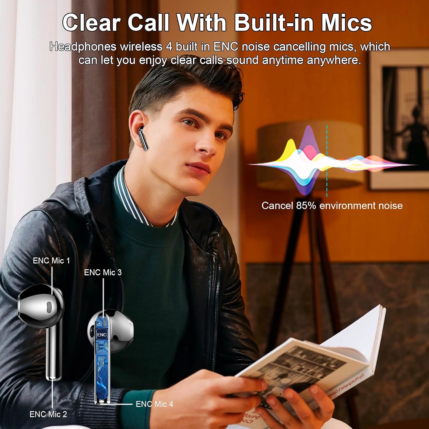 Wireless Earbuds, Bluetooth 5.4 Headphones 2024 Wireless Hea... - Image 3