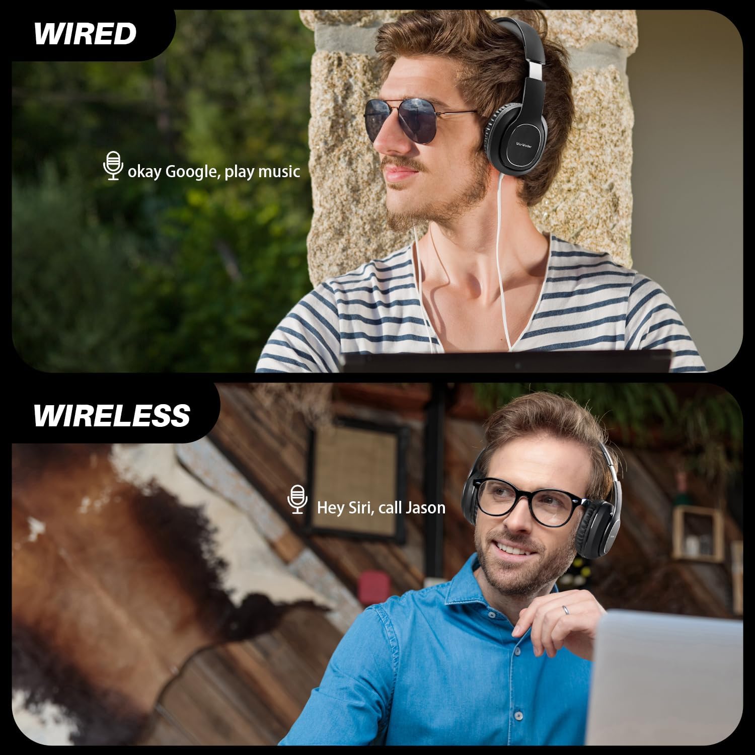 WorWoder 80Hrs Wireless Over Ear Headphones, Bluetooth 5.0 W... - Image 7