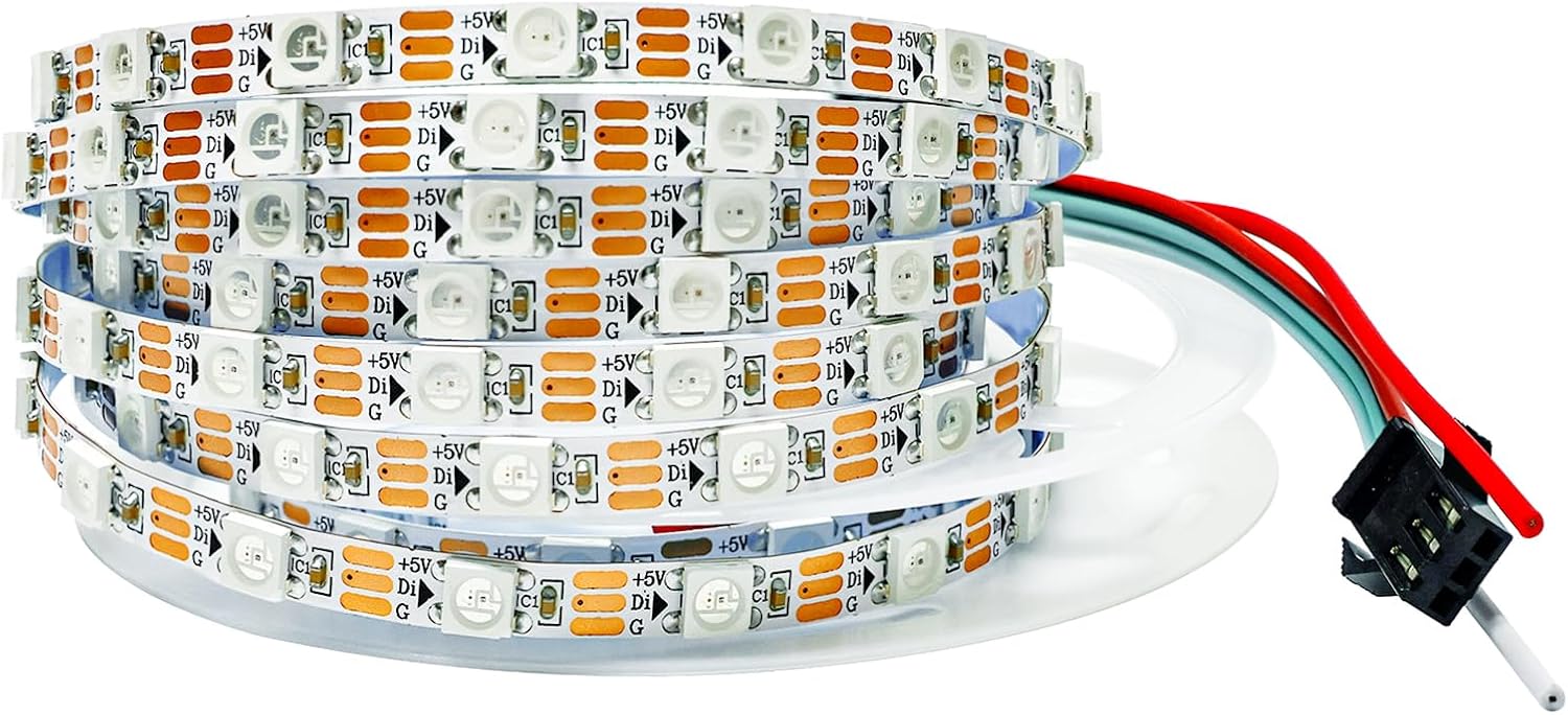 WS2812B LED Strip Light 5V, 5mm Ultra Narrow RGB Pixel Strip... - Image 2