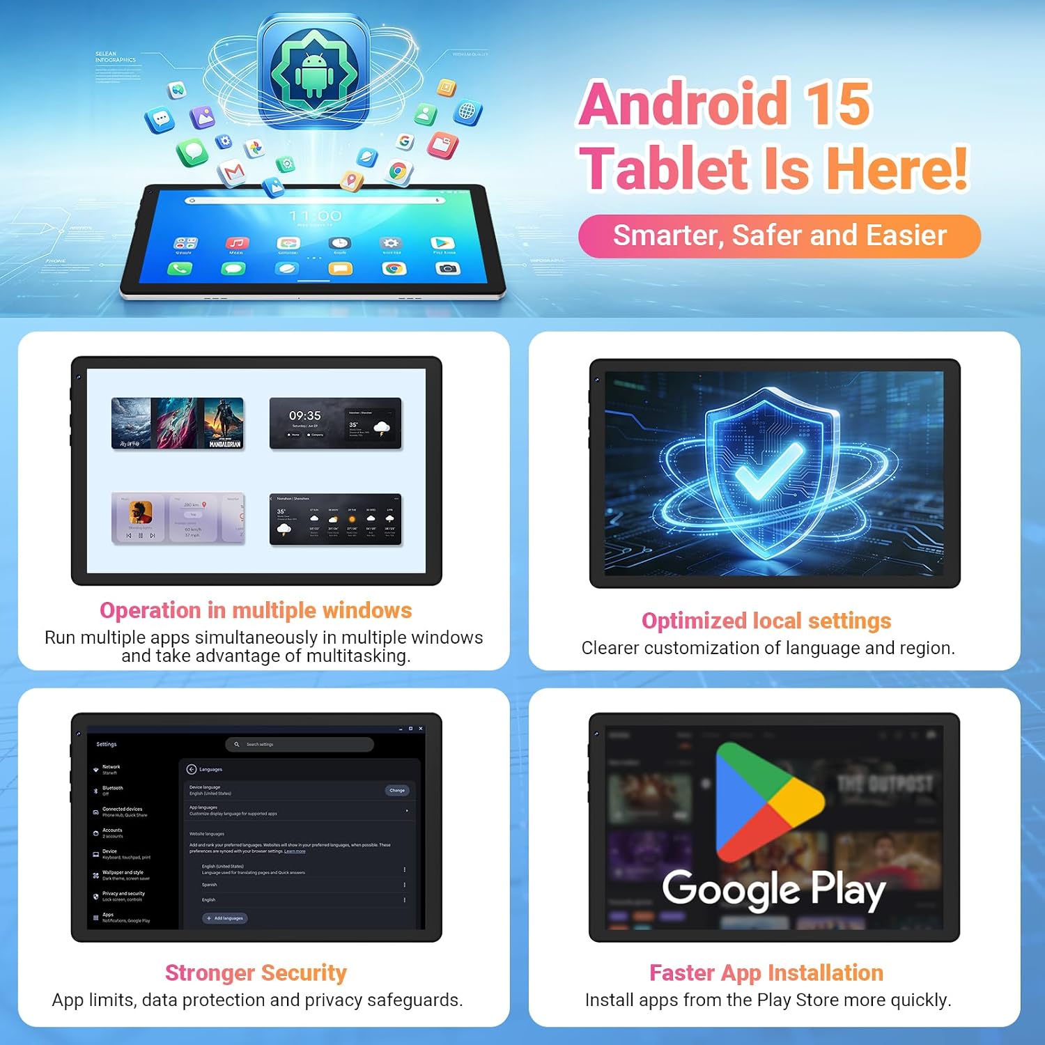 Gleeso Tablet|Android 15 Tablet 10 Inch|16GB RAM 1TB TF Andr... - Image 5