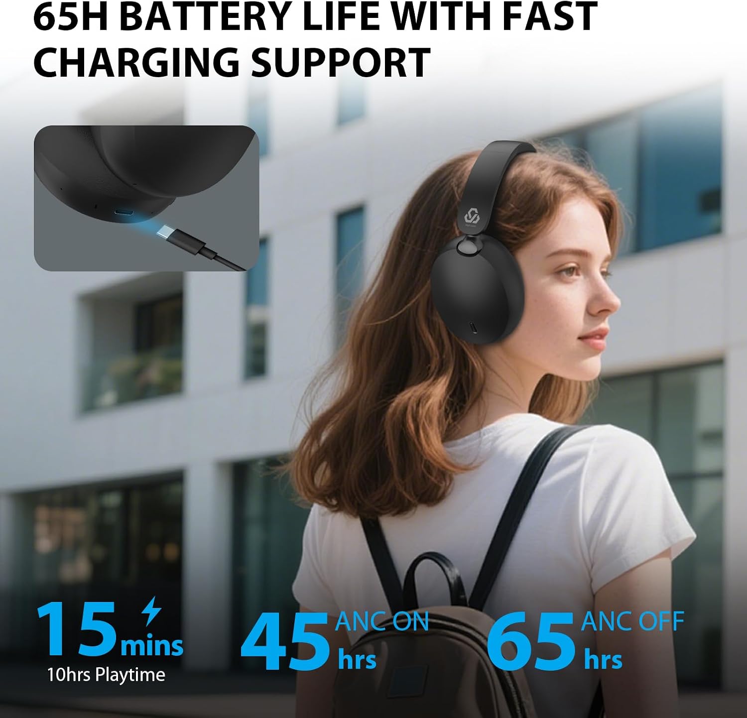 Active Noise Cancelling Headphones Wireless Over Ear Bluetoo... - Image 5