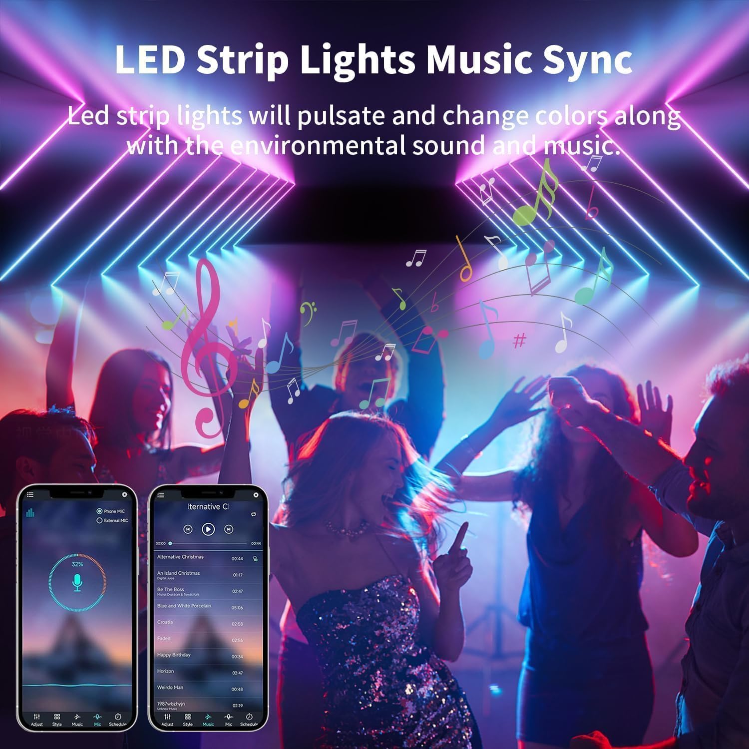 iNextStation 15M RGB LED Strip Light 24V Music Sync Waterpro... - Image 3