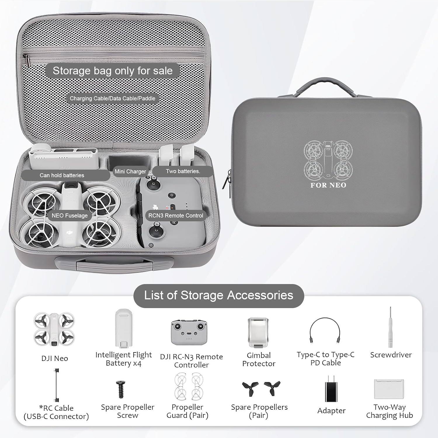 Carrying Case for DJI Neo, Portable Storage Case for DJI Neo... - Image 3