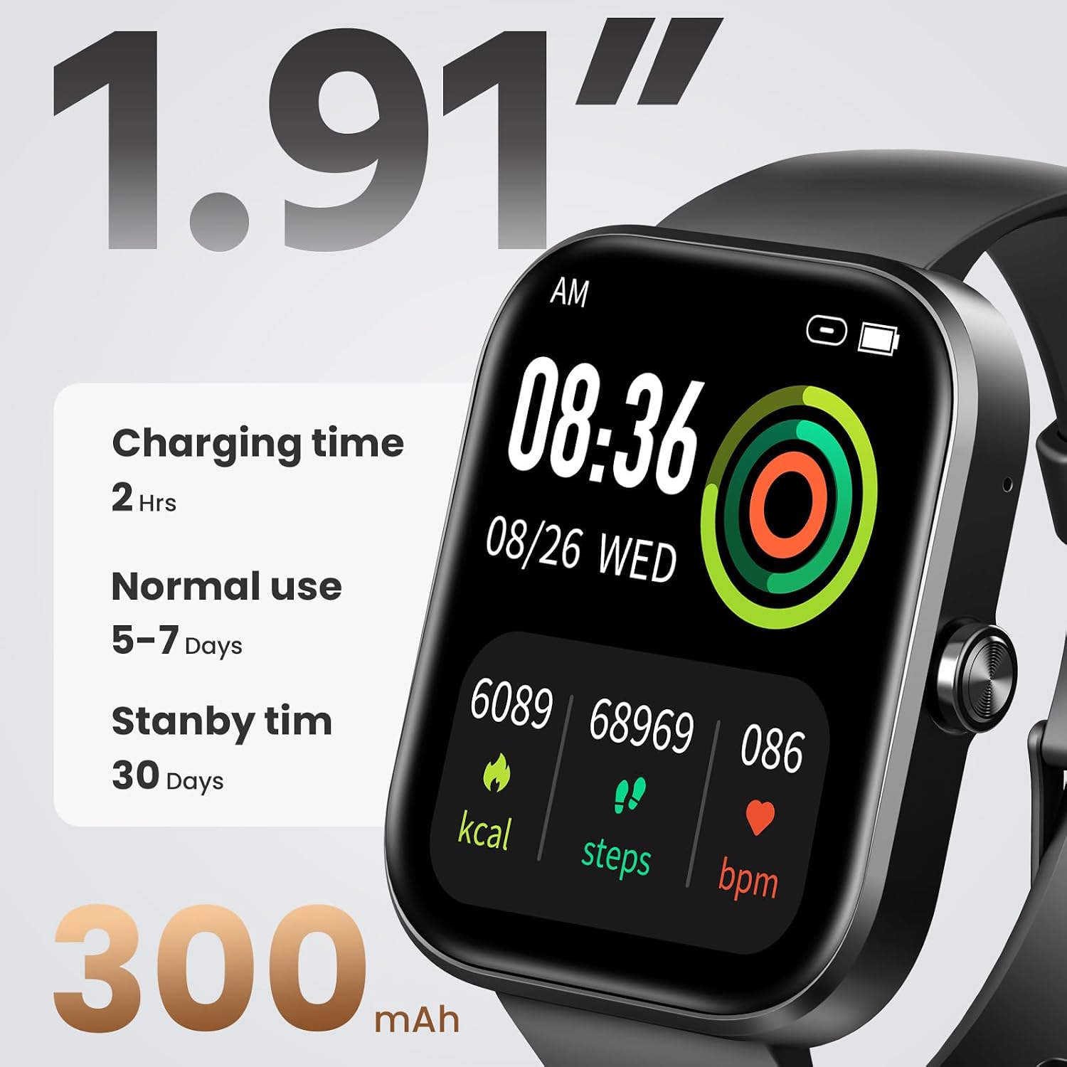 Smart Watch for Men Women, 1.91" Screen Fitness Watch with A... - Image 4