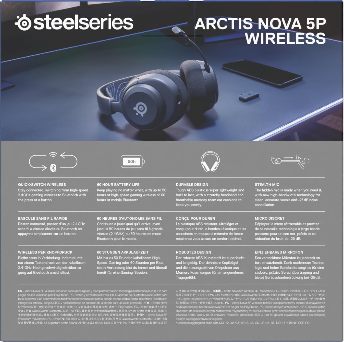 SteelSeries Arctis Nova 5P Wireless - PS5 Gaming Headset - 1... - Image 14
