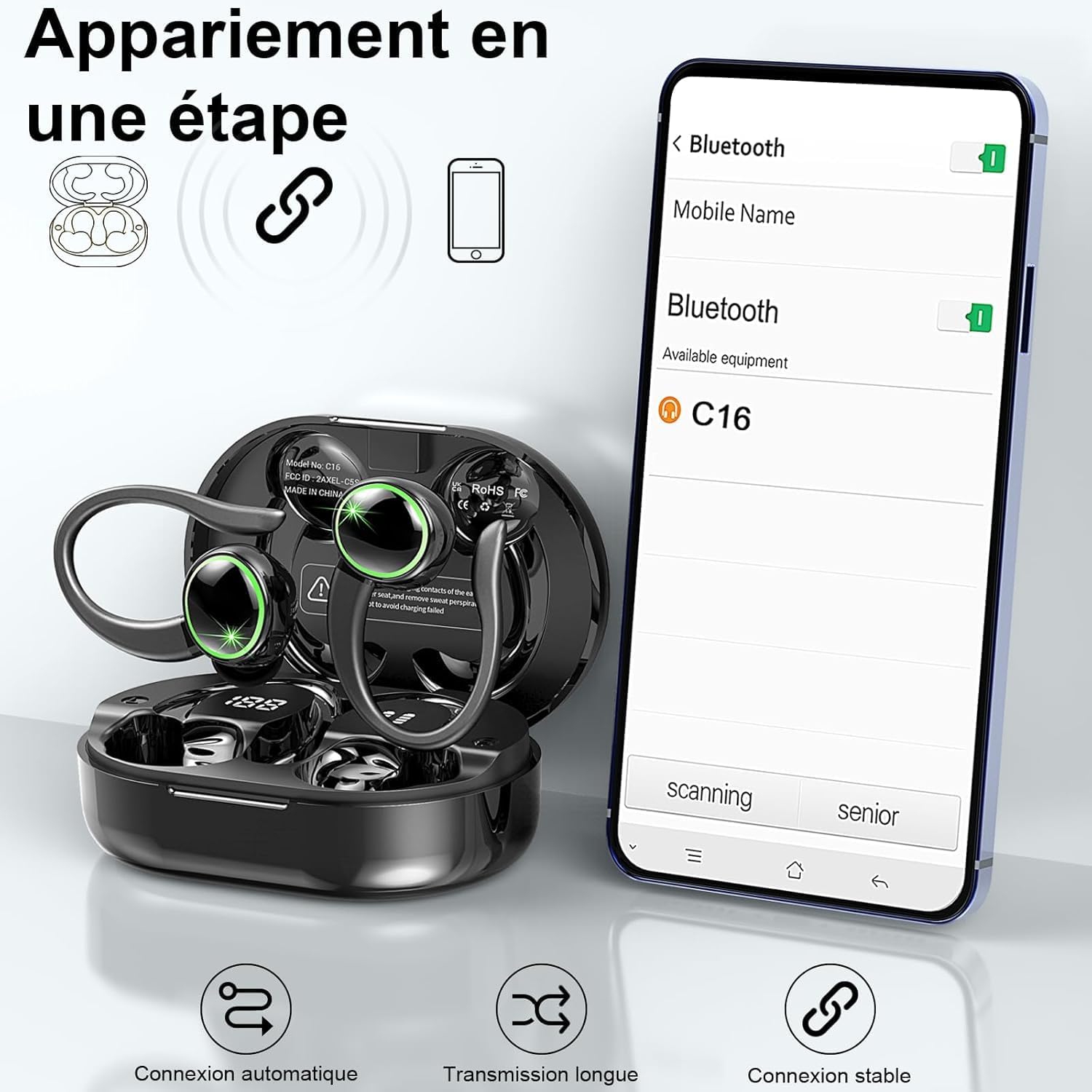 Wireless Earbuds,Bluetooth 5.4 Headphones Sport, Wireless Ea... - Image 5