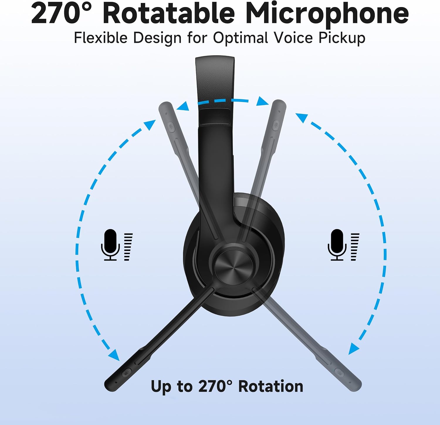 AOC Wireless Headset with Microphone 3 Modes Connection Blue... - Image 8