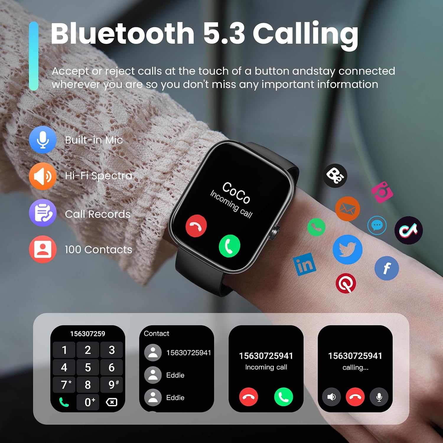 Smart Watch for Men Women, 1.91" Screen Fitness Watch with A... - Image 3