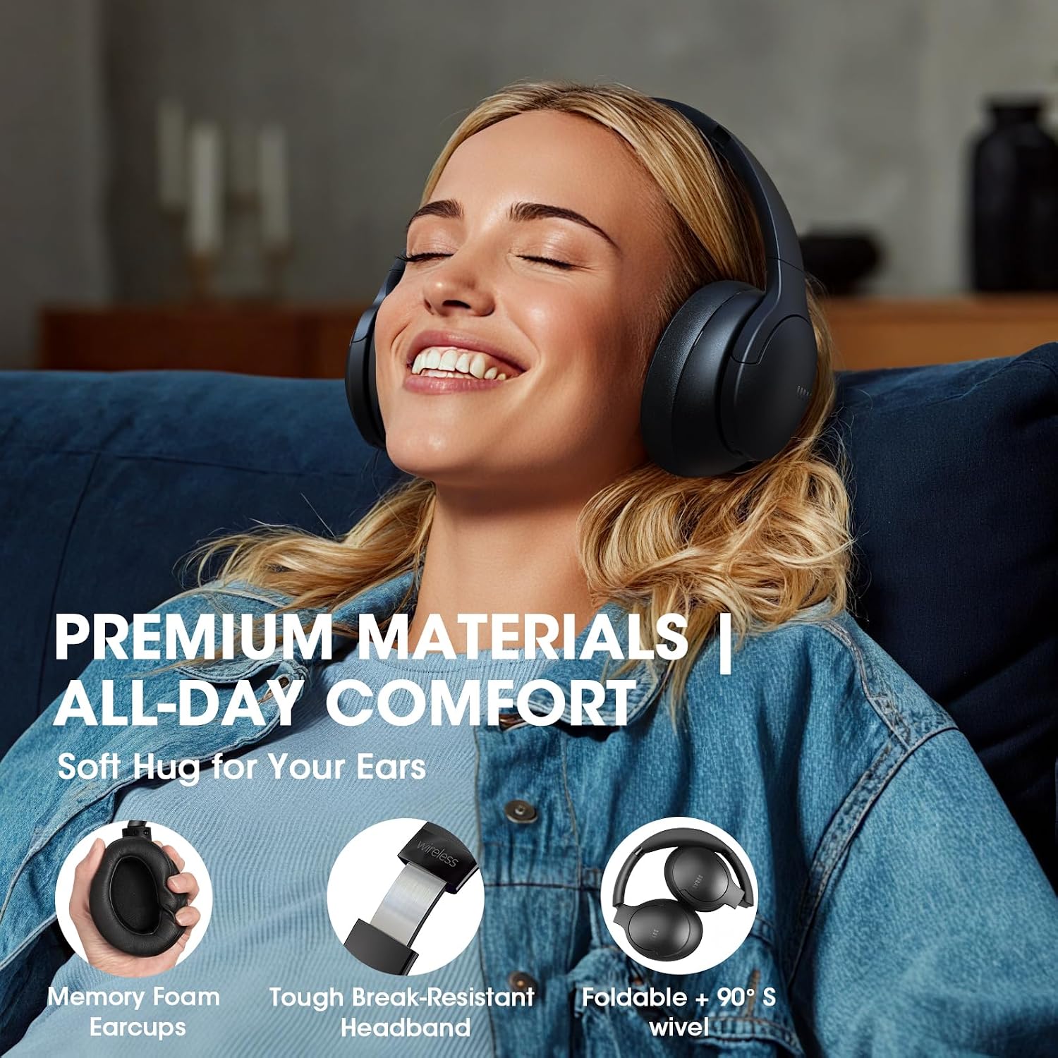 DOQAUS Bluetooth Headphones Over Ear, Headphones Wireless, A... - Image 7