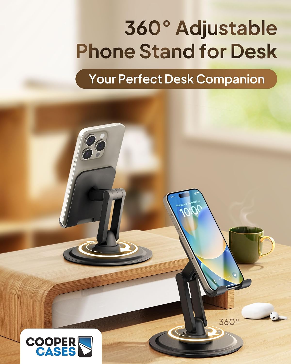 COOPER 360° Stand Rotating Mobile Phone Stand for Desk, Gami... - Image 3