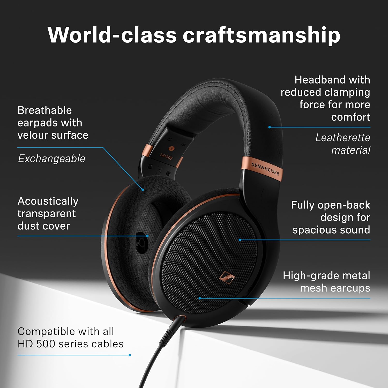 Sennheiser HD 505 Wired Headphones Over Ear With Transparent... - Image 9