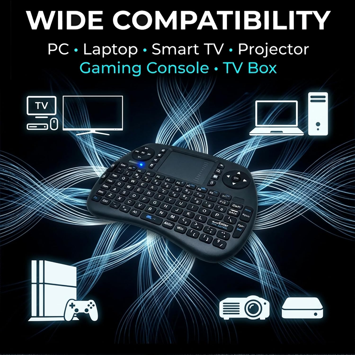 Mini Wireless Keyboard with Touchpad, 2.4G Small Keyboard an... - Image 6