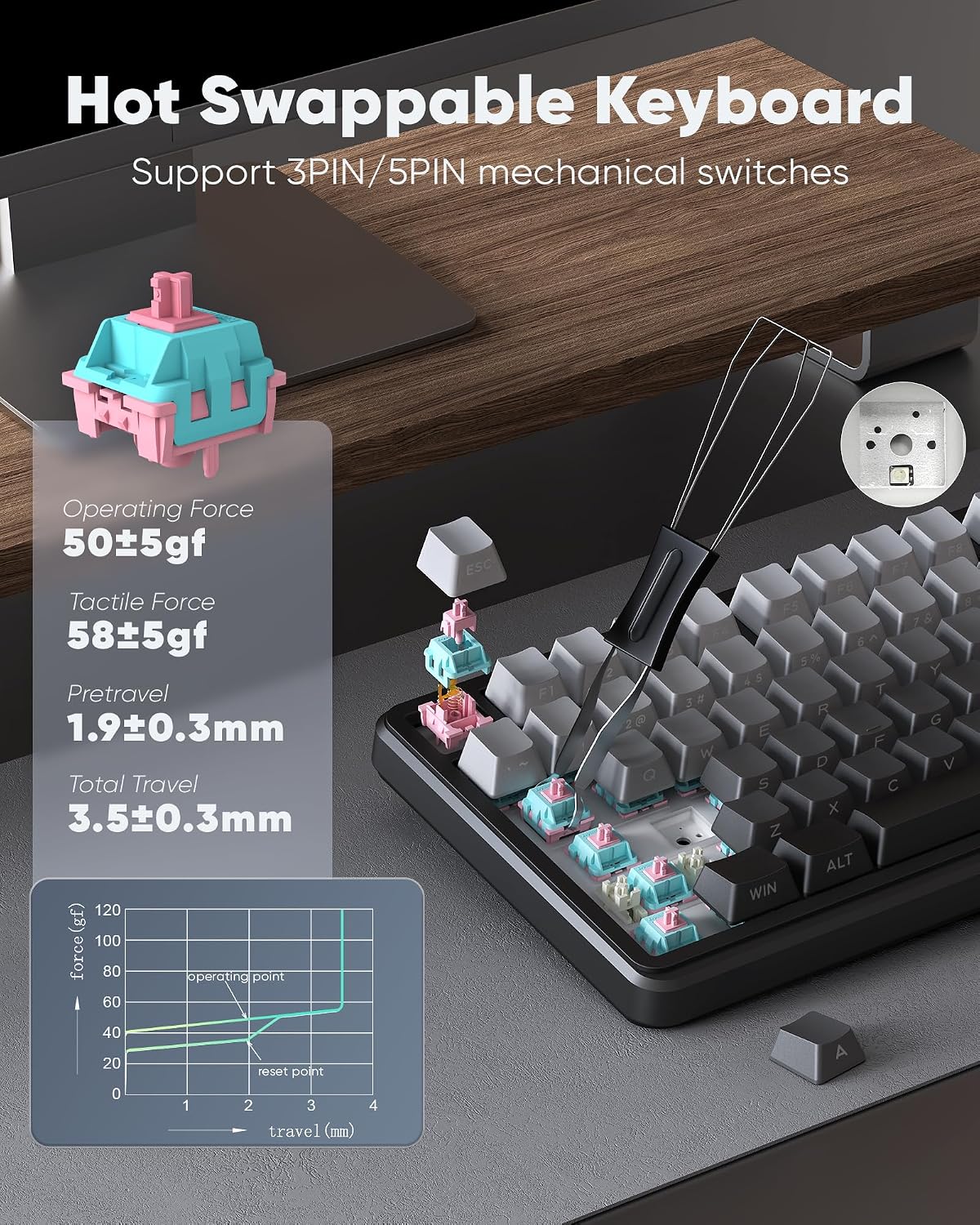 RedThunder K75 Pro 75% Wireless Mechanical Gaming Keyboard (... - Image 5