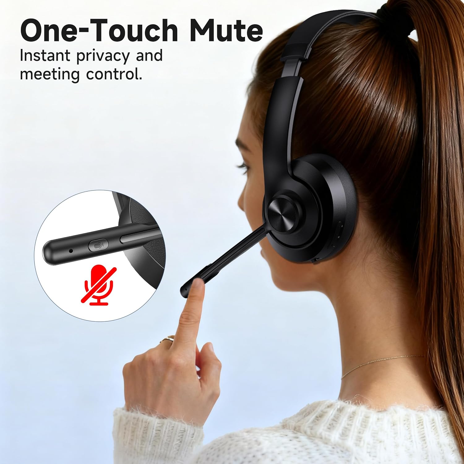 AOC Wireless Headset with Microphone 3 Modes Connection Blue... - Image 7