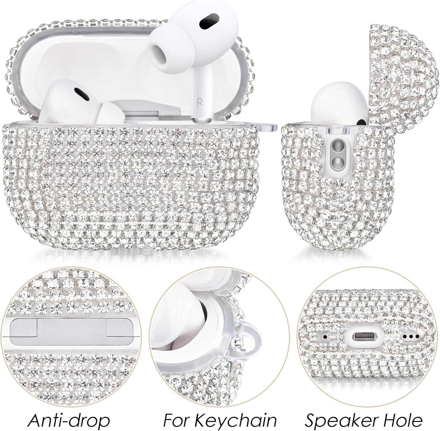 Case for Apple Airpods Pro 3 Case Cover 2025, VISOOM Bling J... - Image 6