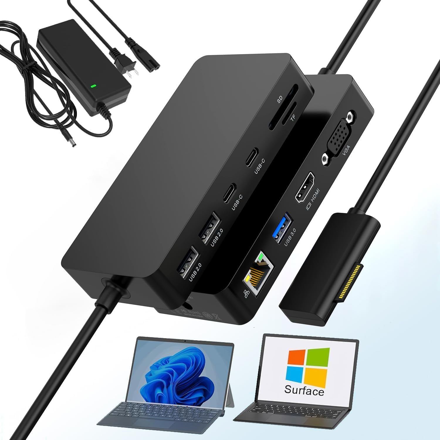 4k@60Hz HDMI+VGA Microsoft Surface Dock Triple Displays - 11... - Image 2