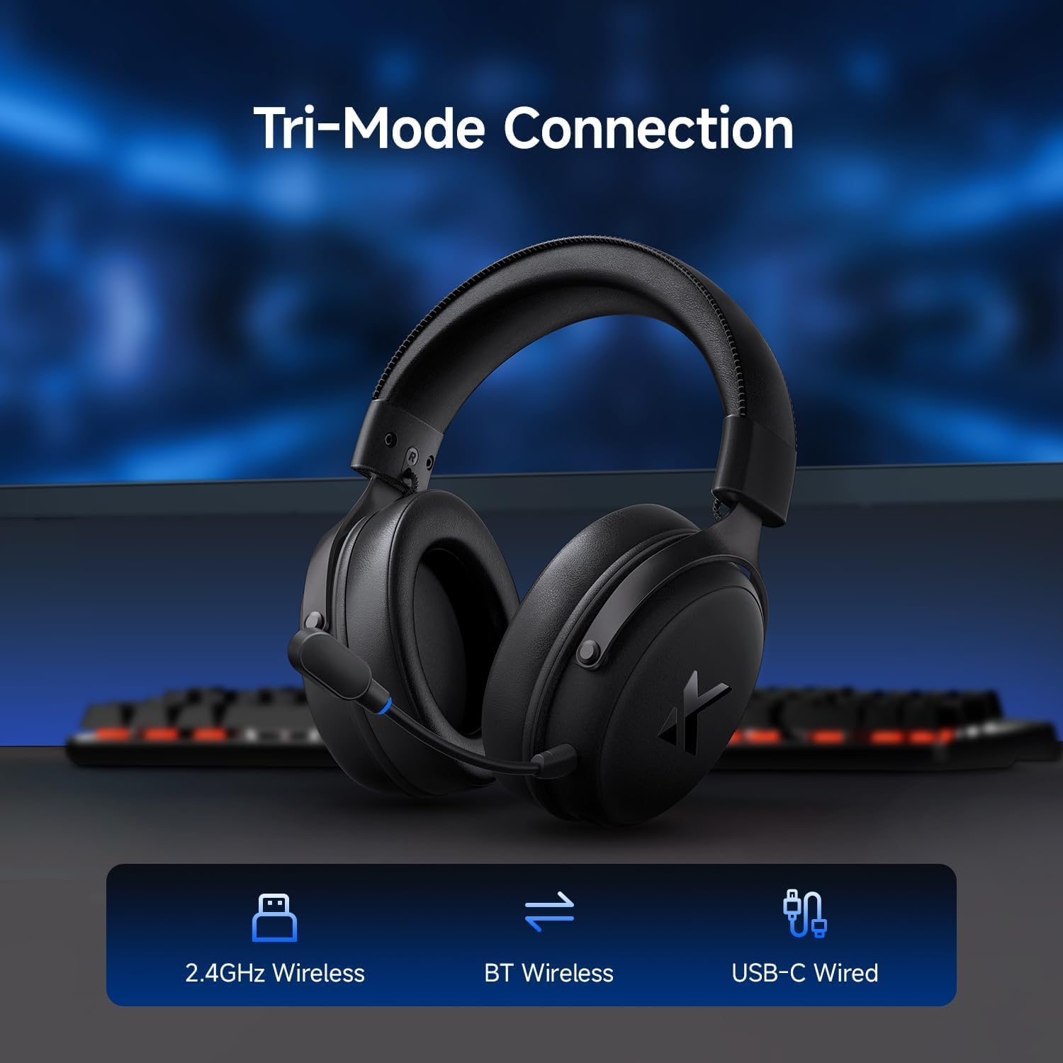MCHOSE V9 Pro 7.1 Surround Sound FPS Wireless Gaming Headset - Image 8