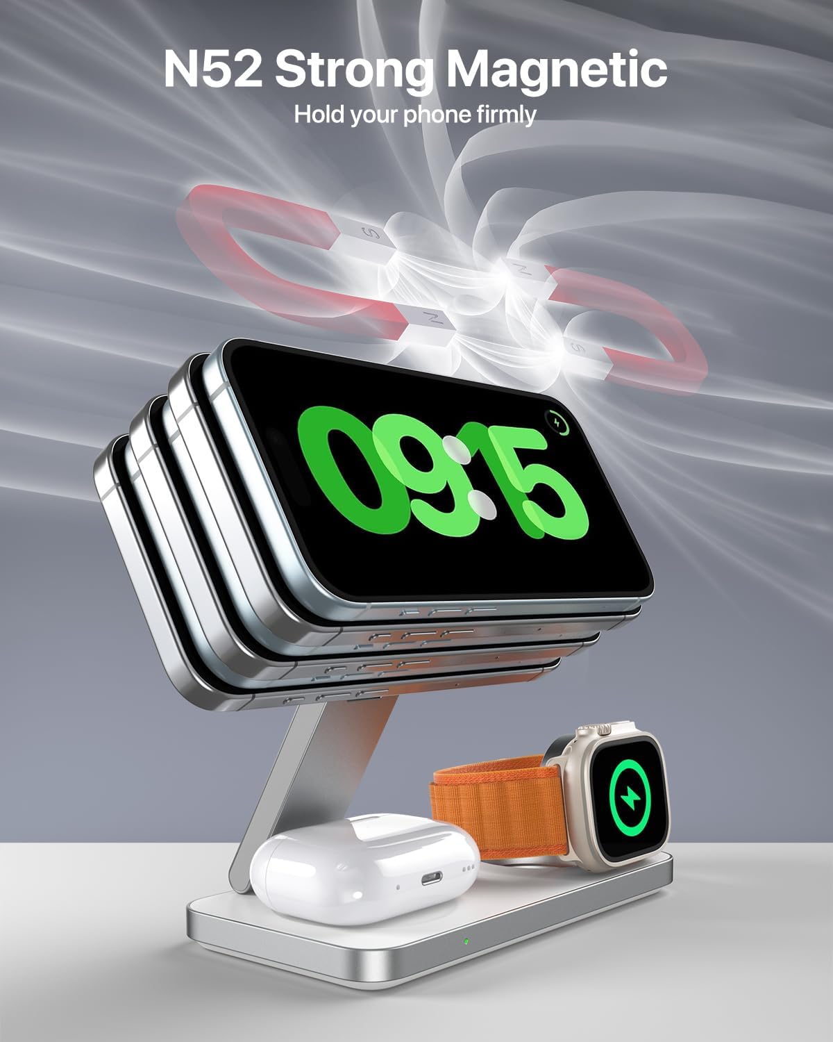 3 in 1 Wireless Charging Station for Apple Devices, Magnetic... - Image 9